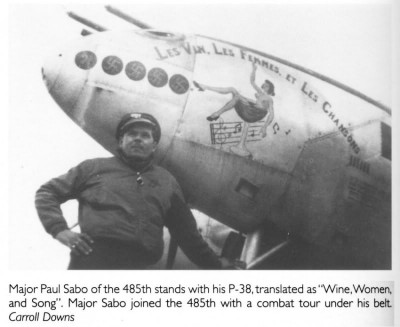 Major Paul Sabo with his P-38